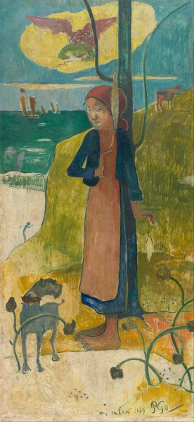 Breton girl spinning by Paul Gauguin Oil Painting