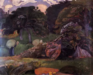 Brittany Landscape painting by Paul Gauguin