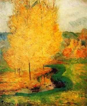 By the Stream, Autumn by Paul Gauguin - Oil Painting Reproduction