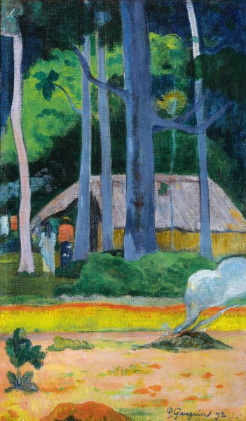 Main Product Photo of Cabane Sous Les Arbres  Painting by Paul Gauguin