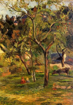 Children in the Pasture painting by Paul Gauguin