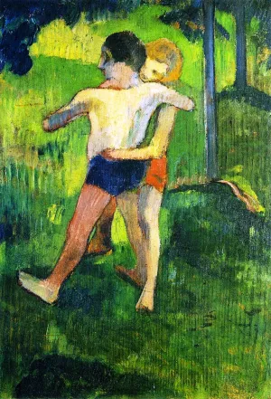 Children Wrestling by Paul Gauguin Oil Painting