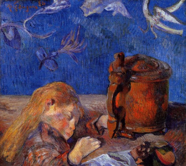 Main Product Photo of Clovis Gauguin Asleep Painting by Paul Gauguin