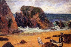 Cows by the Sea by Paul Gauguin Oil Painting