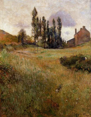 Dogs Running Through a Field by Paul Gauguin Oil Painting