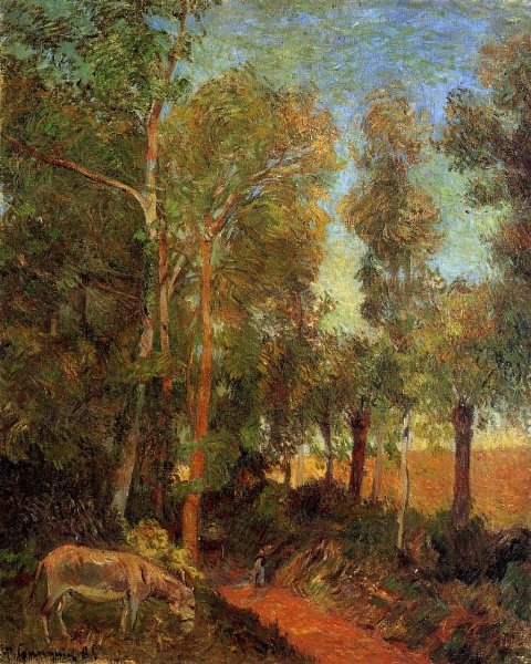 Main Product Photo of Donkey by the Lane Painting by Paul Gauguin