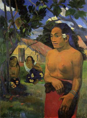 E Haere Oe I Hia also known as Where Are You Going by Paul Gauguin Oil Painting