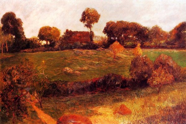 Main Product Photo of Farm in Brittany II Painting by Paul Gauguin