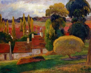 Farm in Brittany Oil painting by Paul Gauguin