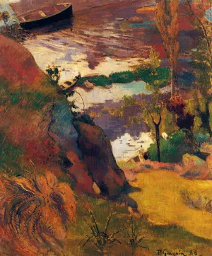 Fishermen and Bathers on the Aven by Paul Gauguin - Oil Painting Reproduction