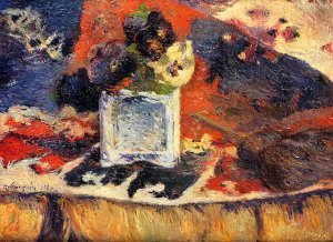 Flowers and Carpet also known as Pansies by Paul Gauguin Oil Painting