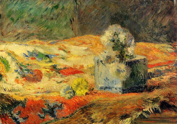 Main Product Photo of Flowers and Carpet Painting by Paul Gauguin