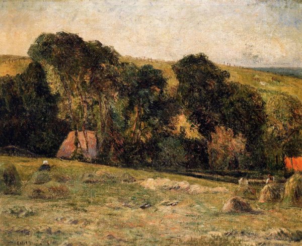 Main Product Photo of Haymaking Near Dieppe Painting by Paul Gauguin