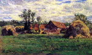 Haystacks painting by Paul Gauguin