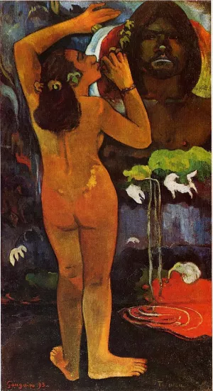 Hina Tefatou also known as The Moon and the Earth painting by Paul Gauguin