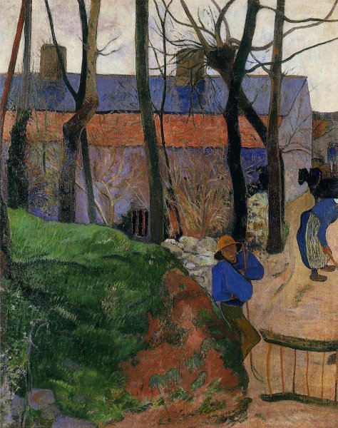 Main Product Photo of Houses in le Pouldu Painting by Paul Gauguin