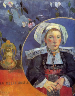 La Belle Angele also known as Madame Angele Satre, the Inkeeper at Pont-Aven by Paul Gauguin - Oil Painting Reproduction