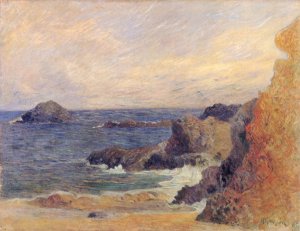 La Cote rocheuse, ou Rochers au bord de la mer by Paul Gauguin Oil Painting