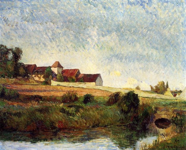 Main Product Photo of La Groue Farm, Osny Painting by Paul Gauguin