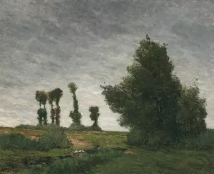 Landscape with Poplars by Paul Gauguin Oil Painting