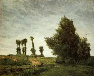 Landscape with Poplars by Paul Gauguin - Oil Painting Reproduction