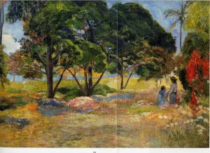 Landscape with Three Trees by Paul Gauguin - Oil Painting Reproduction