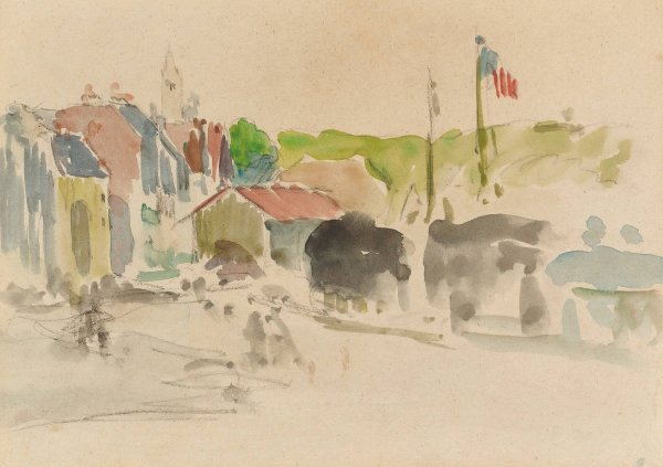 Main Product Photo of Le Village Painting by Paul Gauguin