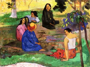 Les Parau Parau Conversation painting by Paul Gauguin