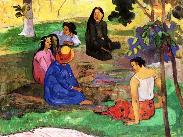 Main Product Photo of Les Parau Parau Conversation Painting by Paul Gauguin