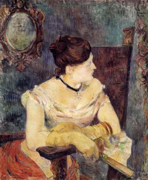 Madame Mette Gauguin in an Evening Dress by Paul Gauguin - Oil Painting Reproduction