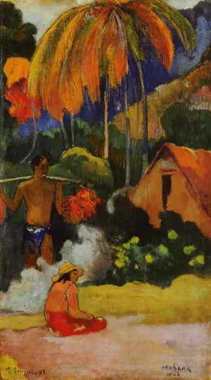 Mahana Maa, II also known as The Moment of Truth, II by Paul Gauguin Oil Painting