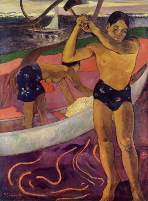 Man with an Ax by Paul Gauguin - Oil Painting Reproduction