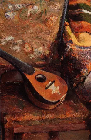 Mandolin on a Chair by Paul Gauguin - Oil Painting Reproduction