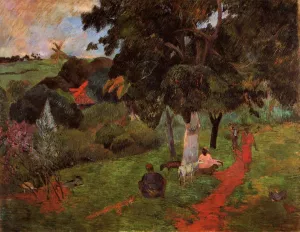 Martinique Landscape also known as Comings and Goings painting by Paul Gauguin
