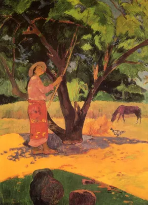 Mau Taporo also known as The Lemon Picker by Paul Gauguin - Oil Painting Reproduction