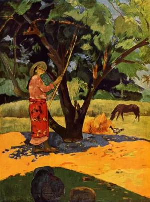 Meu Taporo also known as Picking Lemons by Paul Gauguin - Oil Painting Reproduction