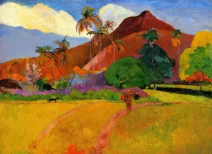 Mountains in Tahiti painting by Paul Gauguin