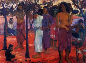 Nave Nave Mahana also known as Delightful Day by Paul Gauguin - Oil Painting Reproduction