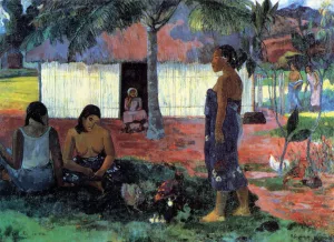 No Te Aha Oe Riri also known as Why Are You Angry painting by Paul Gauguin