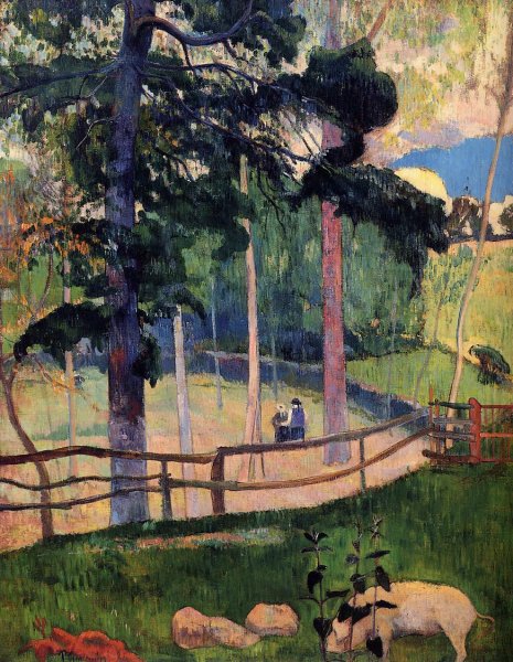 Main Product Photo of Nostalgic Promenade Painting by Paul Gauguin