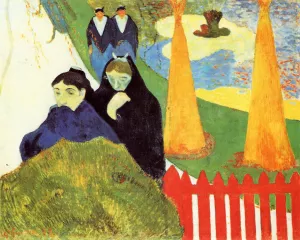Old Women at Arles also known as Women from Arles in the Public Gardens, The Mistral by Paul Gauguin Oil Painting