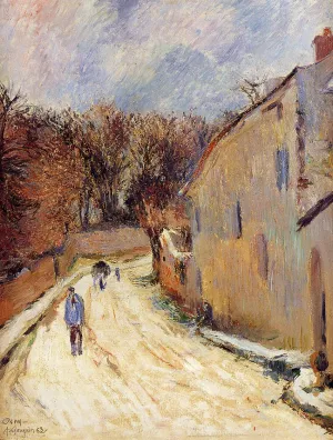 Osny, Rue de Pontoise, Winter by Paul Gauguin - Oil Painting Reproduction