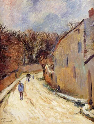 Osny, Rue de Pontoise, Winter by Paul Gauguin Oil Painting