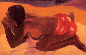Otahi also known as Alone by Paul Gauguin Oil Painting