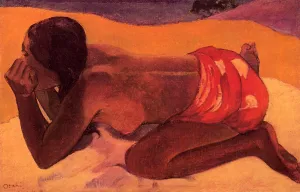 Otahi also known as Alone by Paul Gauguin - Oil Painting Reproduction