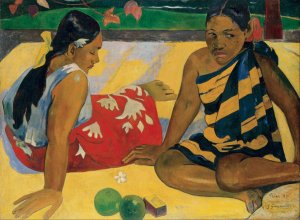 Parau Api. What News by Paul Gauguin Oil Painting
