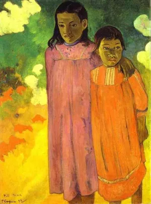 Piti Teina also known as Two Sisters by Paul Gauguin - Oil Painting Reproduction