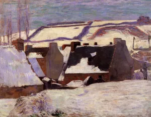 Pont-Aven in the Snow by Paul Gauguin - Oil Painting Reproduction