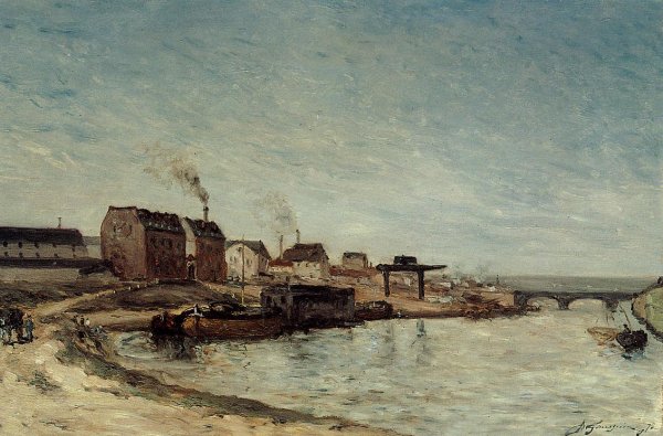 Main Product Photo of Port de Grenelle Painting by Paul Gauguin