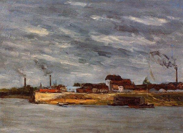Main Product Photo of Port de Javel Painting by Paul Gauguin